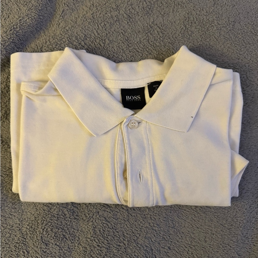 Boss Cream Polo Shirt Classic Design